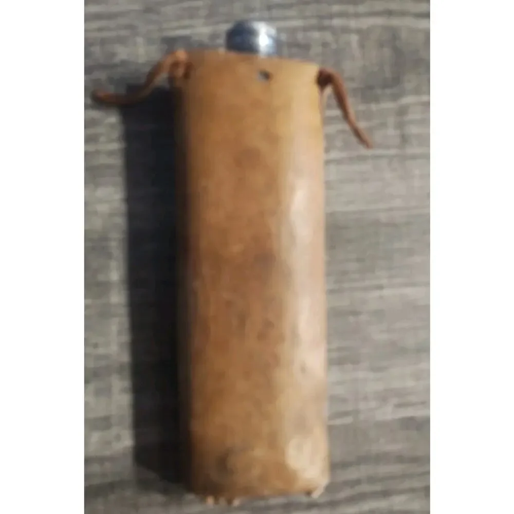 Deerskin Leather Flask Case small metal flask vintage Hunter gift Mancave